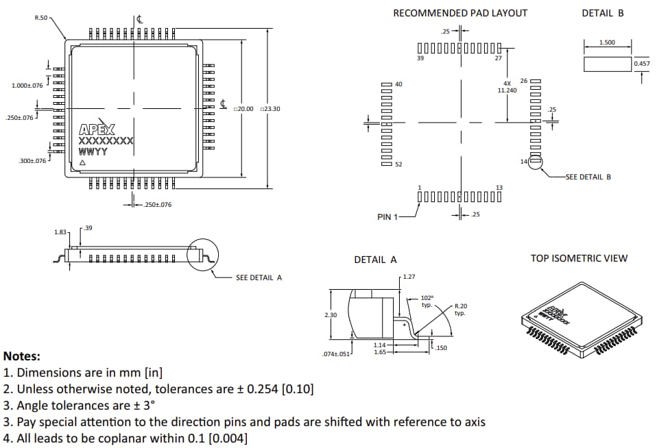 Mechanical Drawing - Apex Microtechnology PA166 High Voltage Power Operational Amplifier IC